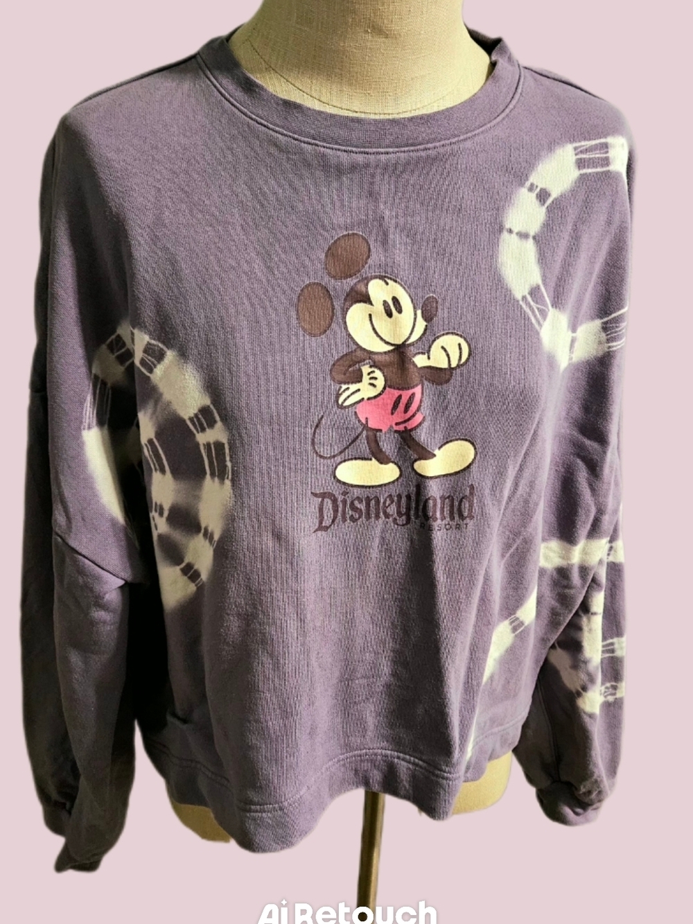 Vintage Disney® Mickey Mouse Tie-Dye Heavyweight Crewneck Sweater Size Large